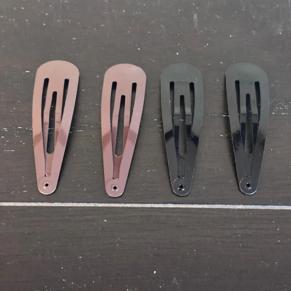 Vintage‎ | Goody Contour Snap Hair Clips | Set of 4 | 2 Black 2 Brown | Metal